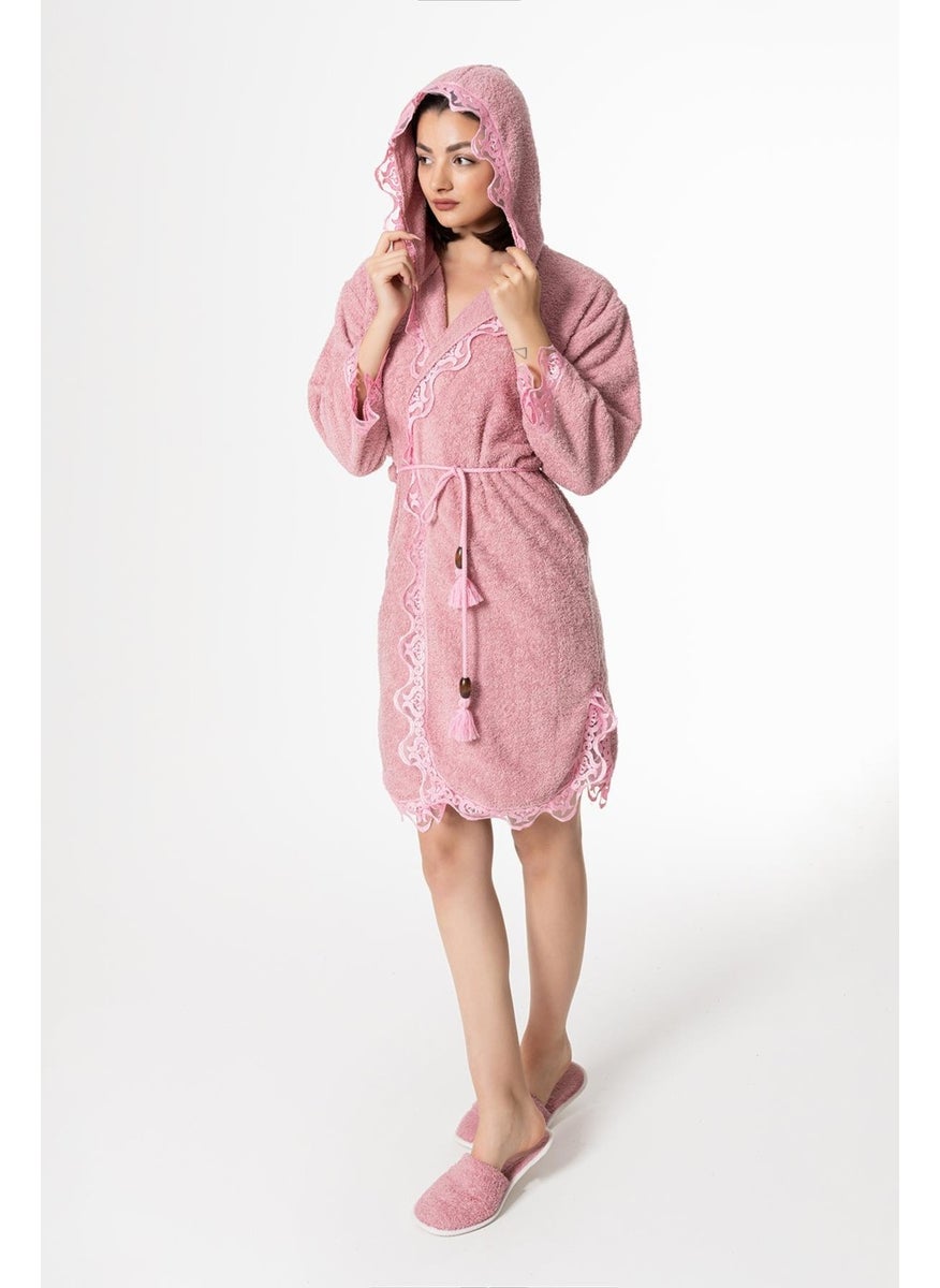 Ender Home Rosa Bridal Bathrobe Set 5 Pieces Lace Dowry Women's Bathrobe  - Image 1