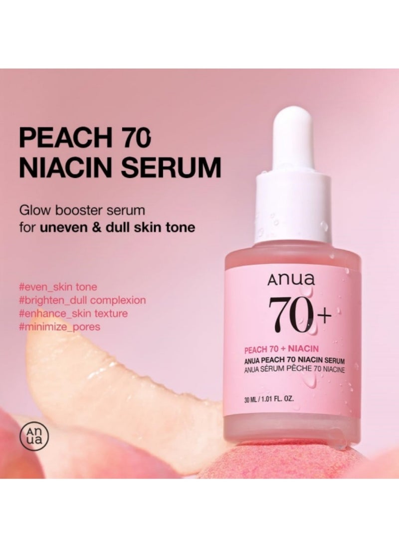 Peach 70 Niacinamide Serum 30ml / brightening hydrating face serum/daily clean beauty (1.01 fl. oz.)