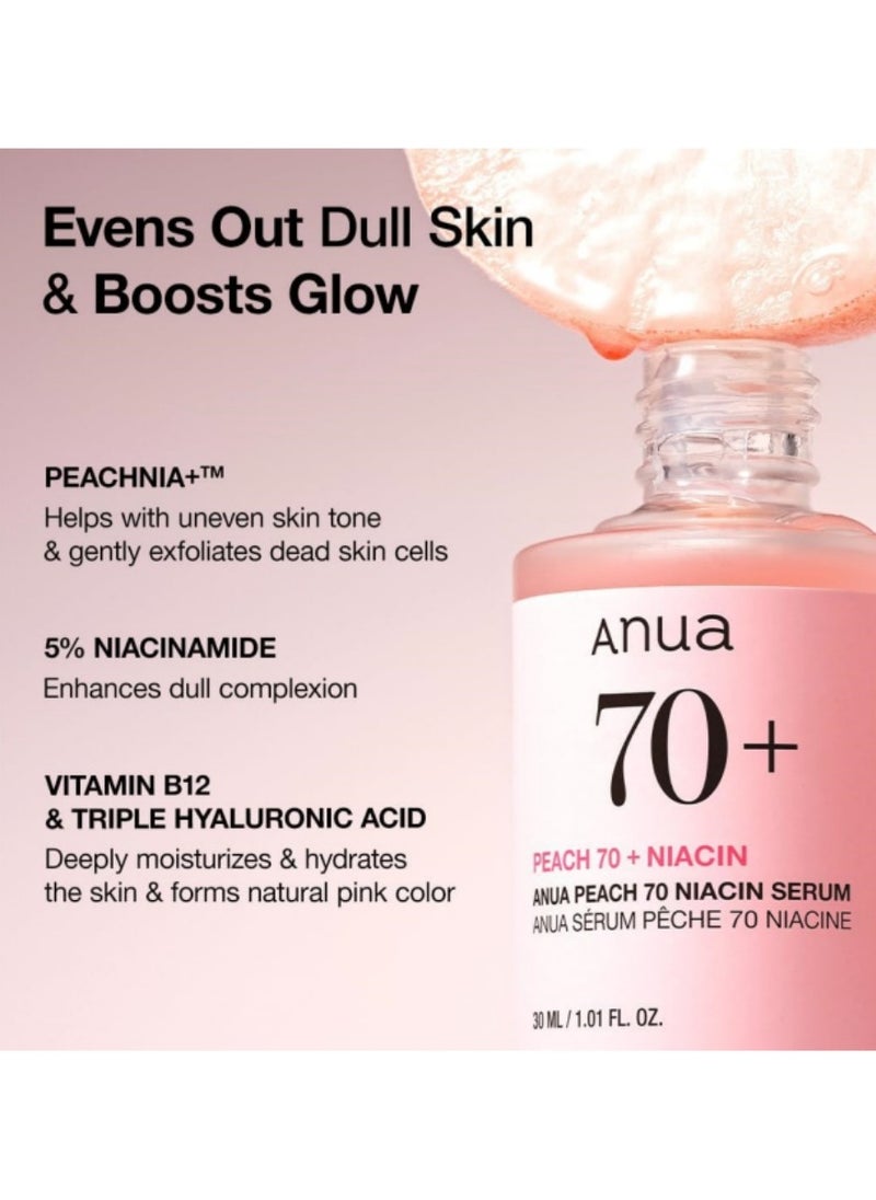 Peach 70 Niacinamide Serum 30ml / brightening hydrating face serum/daily clean beauty (1.01 fl. oz.)