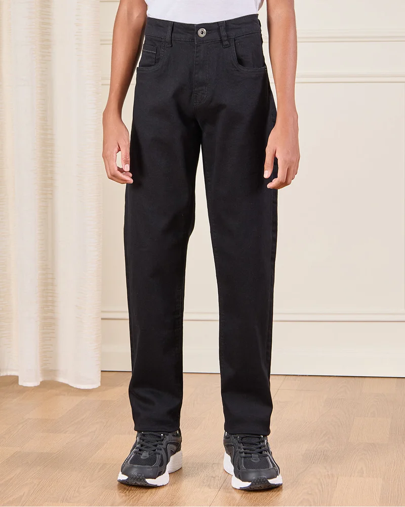 Redtag Senior Boys Blue Stretch Slim Fit Jeans