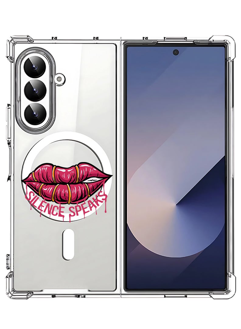 Theodor Magnetic Case for Samsung Galaxy Z Fold 7 Compatible with MagSafe Wireless Charging, Shockproof Phone Bumper Cover Silence Speaks - Image 1