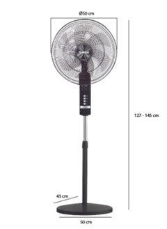 Rapido Rapido RWF-20AHD 20-Inch Standing Fan with Remote Control, 3 Wind Levels, LED Display & Adjustable Height (Up to 1.45m)  - Image 2