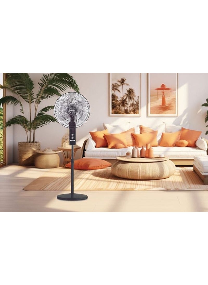 Rapido - Rapido RWF-20AHD 20-Inch Standing Fan with Remote Control, 3 Wind Levels, LED Display & Adjustable Height (Up to 1.45m) - Image 1