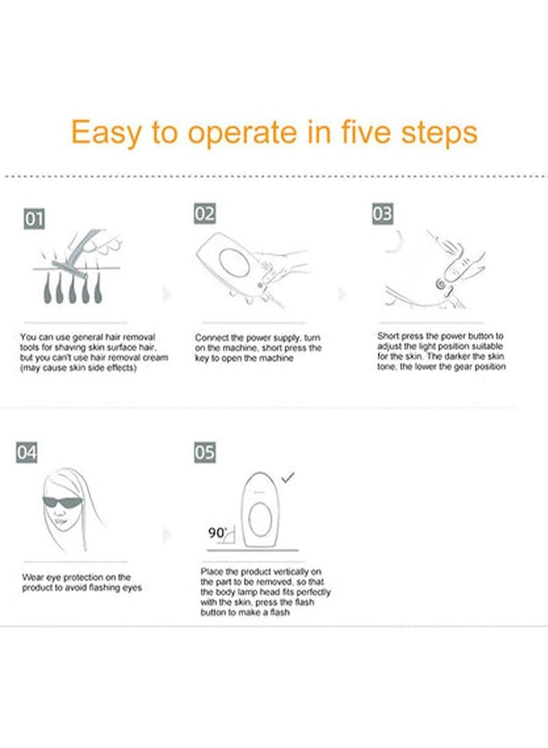 IPL Hair Removal Device - Permanent Hair Reduction for Women & Men