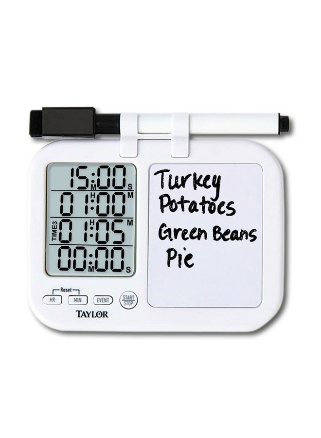 Taylor 5849 Four-Event Digital Timer with Whiteboard for School, Learning, Projects, and Kitchen Tasks, white - Image 4