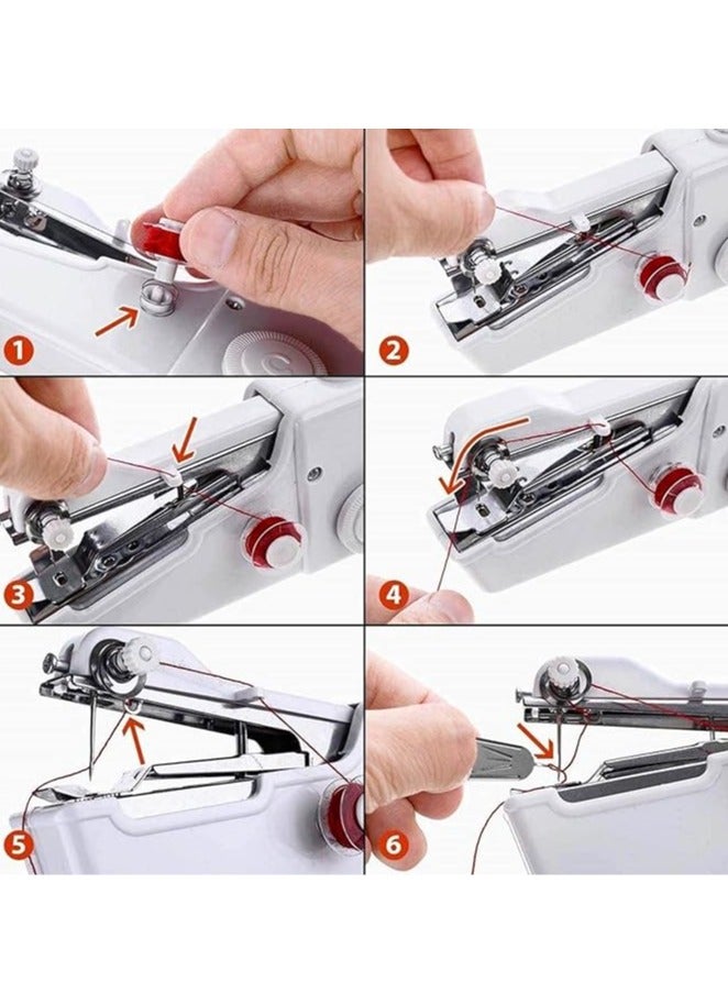 عام آلة خياطة محمولة صغيرة باليد، آلة خياطة كهربائية مع ملحقات، آلة خياطة لاسلكية للمبتدئين، آلة خياطة محمولة كهربائية - Image 4