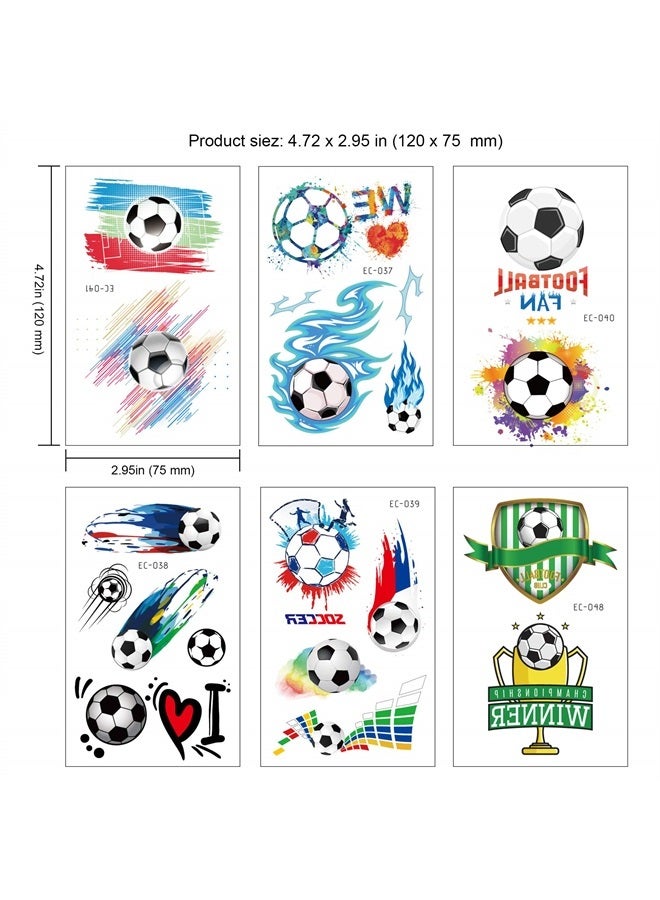 Konsait Football Tattoos Soccer Ball Tattoos Kids Children Temporary Transfer Tattoos Boys Birthday Party Bag & Stocking Fillers, 142PCS - Image 2