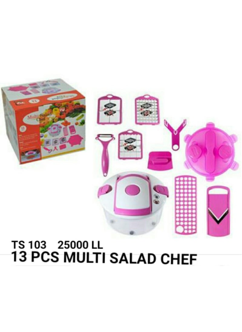 Generic MULTIFUNCTIONAL SALAD GRATER WITH 13 ATTACHMENTS 