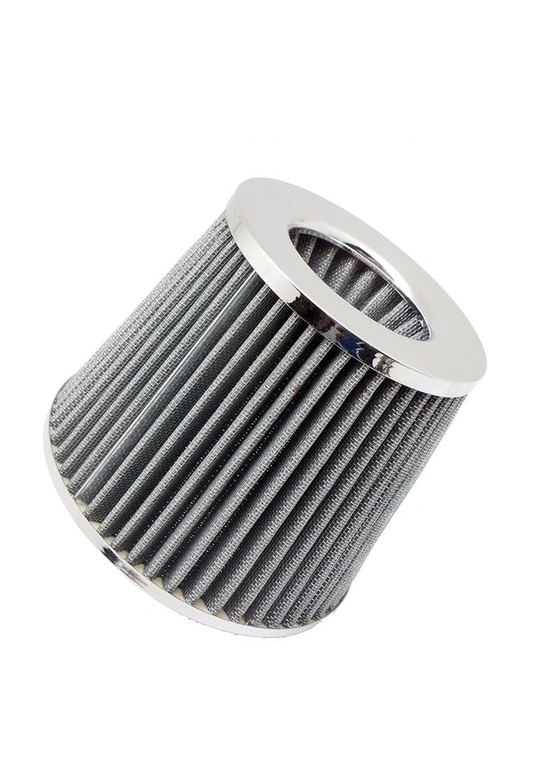 Car Air Filter Dry Air Filter for Cold Air Intake, 3 Inch Hole Cone Filter, Suitable for Cars Gray Color - Image 1