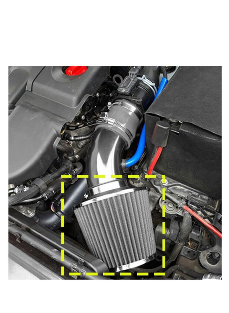 Car Air Filter Dry Air Filter for Cold Air Intake, 3 Inch Hole Cone Filter, Suitable for Cars Gray Color - Image 2