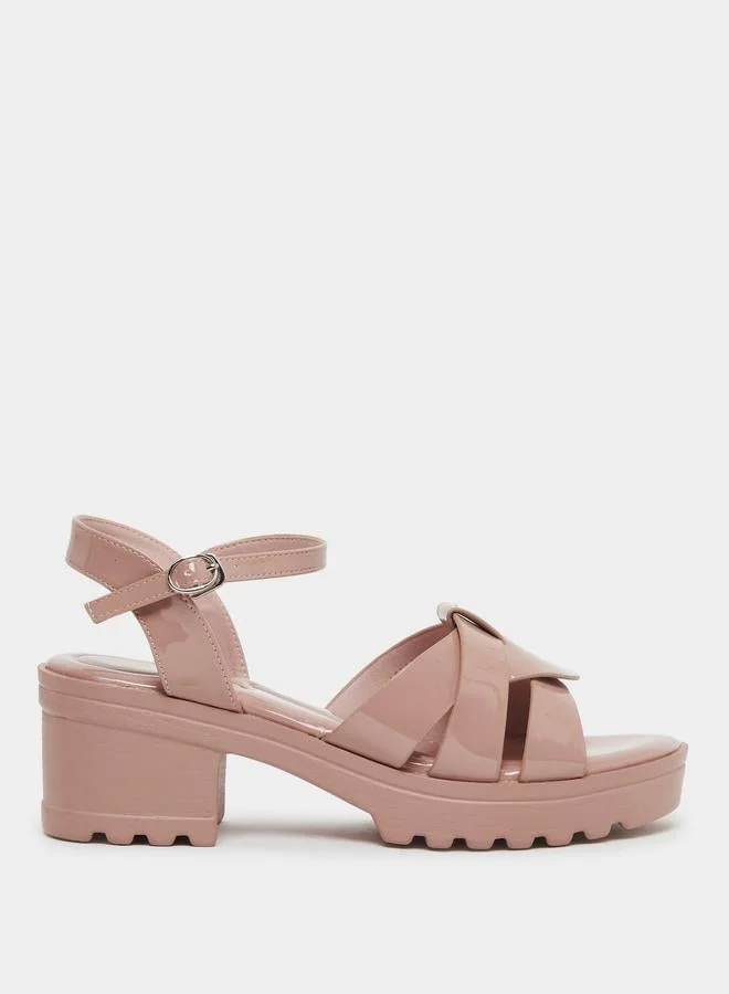 Strappy Platform Heel Sandals with Ankle Strap