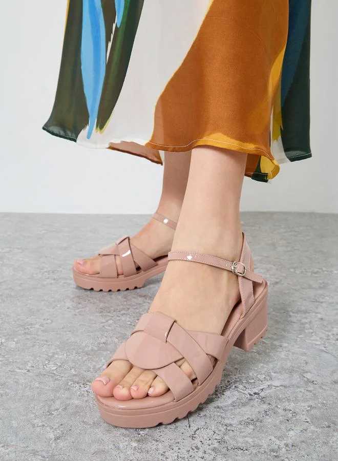 Styli Strappy Platform Heel Sandals with Ankle Strap