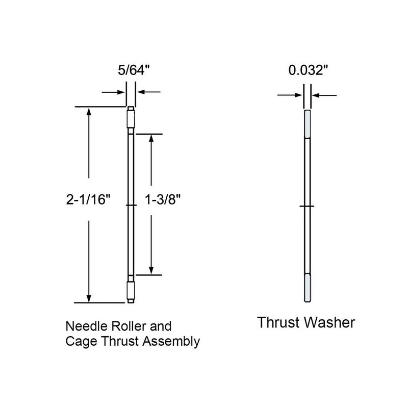 uxcell NTA2233 Thrust Needle Roller Bearings with Washers 1-3/8" Bore 2-1/16" OD 5/64" Width - Image 3