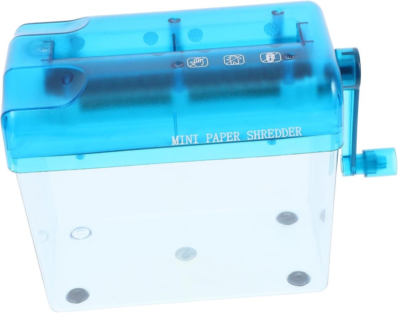 Blue Manual Paper Shredder Portable Handheld Desktop Office Supplies Easy Clean Compact Design Home Use - Image 1