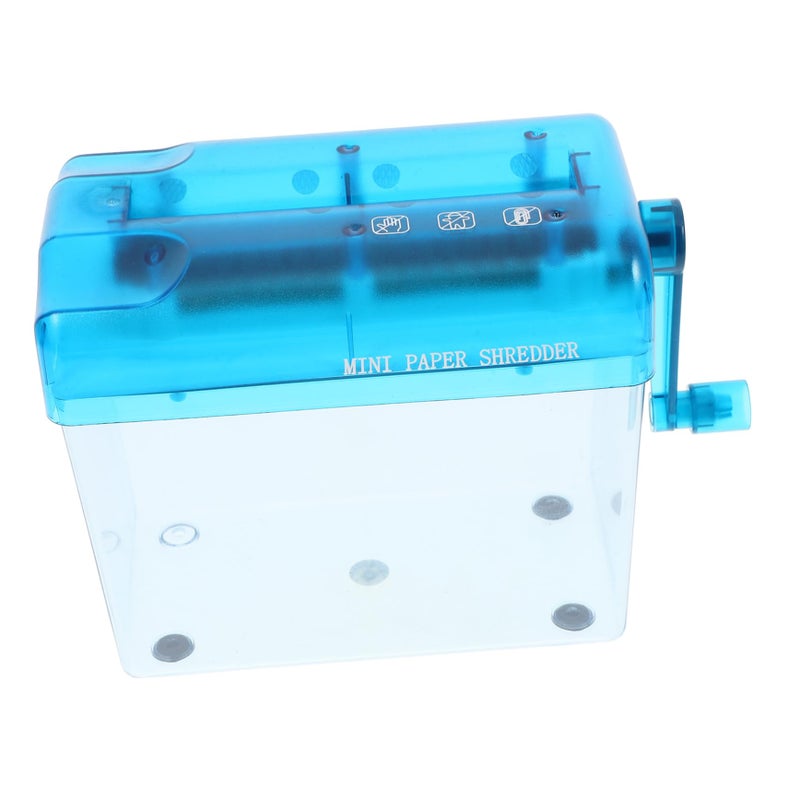Blue Manual Paper Shredder Portable Handheld Desktop Office Supplies Easy Clean Compact Design Home Use - Image 2