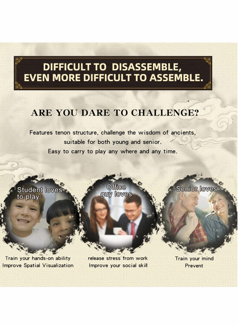 SOLARAE 3D Brain Puzzle Teaser Kongming 24 Lock (Upgraded Version),eco-Friendly materil,Logic Test and Handheld Disentanglement Games, Durable Plastic Educational Toys for Kids and Adults - Image 5