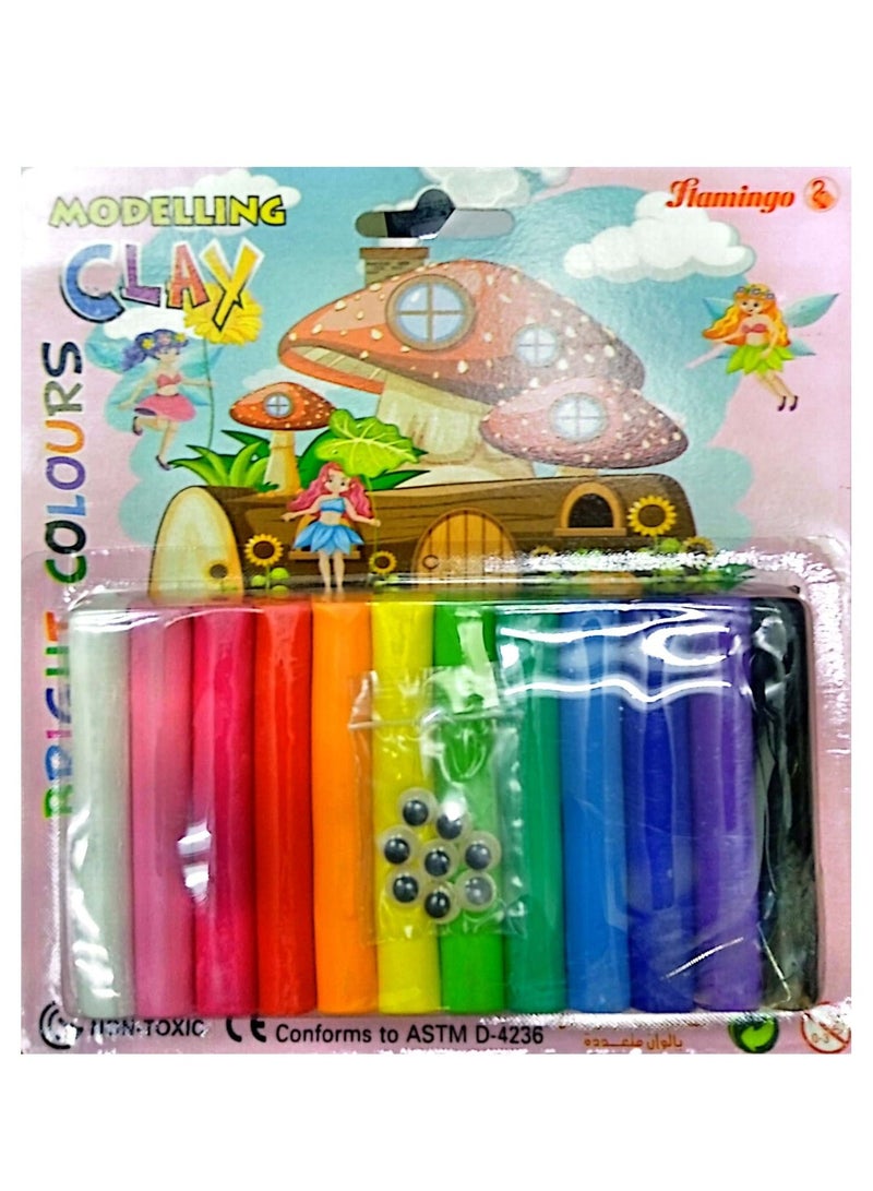 Flamingo Modelling Clay Bright Colours 12 Pieces (Packing may Changes) - Image 2
