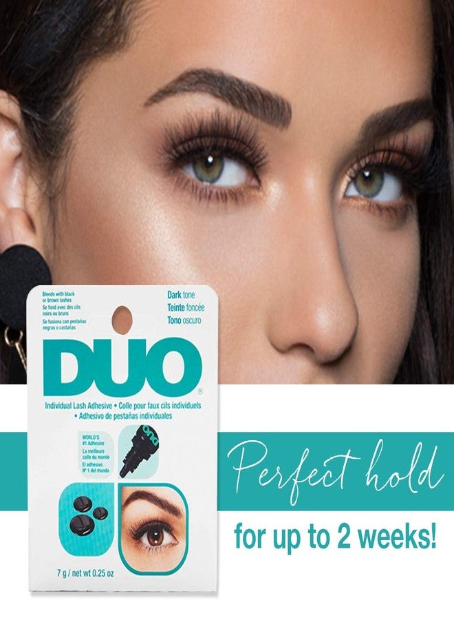 DUO Individual Lash Adhesive - Dark, Long-Lasting Lash Glue for Individual Lashes and Eyelash Clusters, 0.25 oz, 2 Pack - Image 2