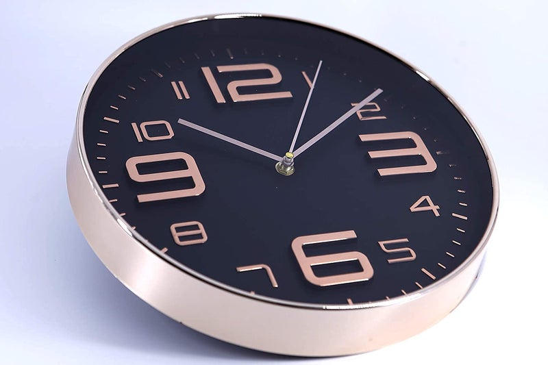 ZEPOLI Round & Digital Modern Wall Clock Silent Non-Ticking Large Numbers Easy-to-Read Decor Perfet for Living Room, Bedroom, Office, Café, Classroom, Hotel, Kitchen & Workspace (Wooden Brown Clock) - Image 4