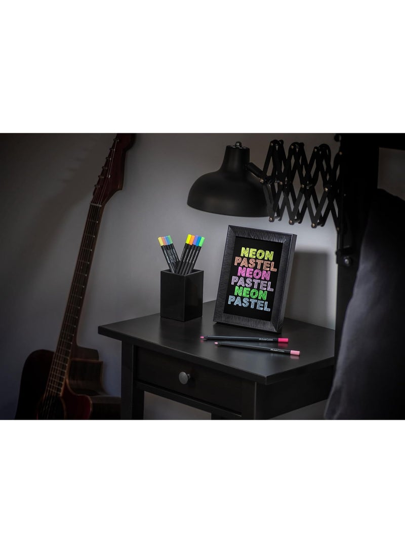 FABER-CASTELL 12-Piece Black Edition Colour Pencils Neon And Pastel Colours - Image 4
