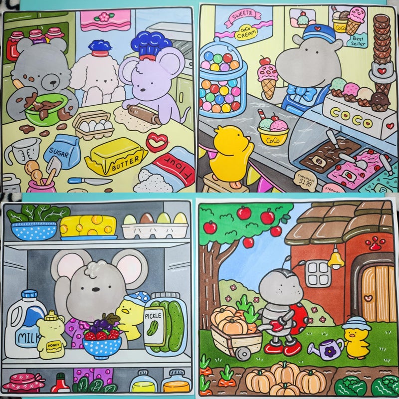Coloring Book For Adults And Teenagers Warm Scenes Coloring Picture Book Cute Comfortable Coloring Book - Image 5