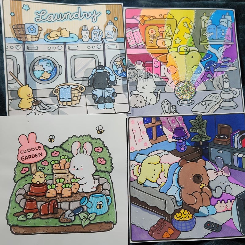 Coloring Book For Adults And Teenagers Warm Scenes Coloring Picture Book Cute Comfortable Coloring Book - Image 3