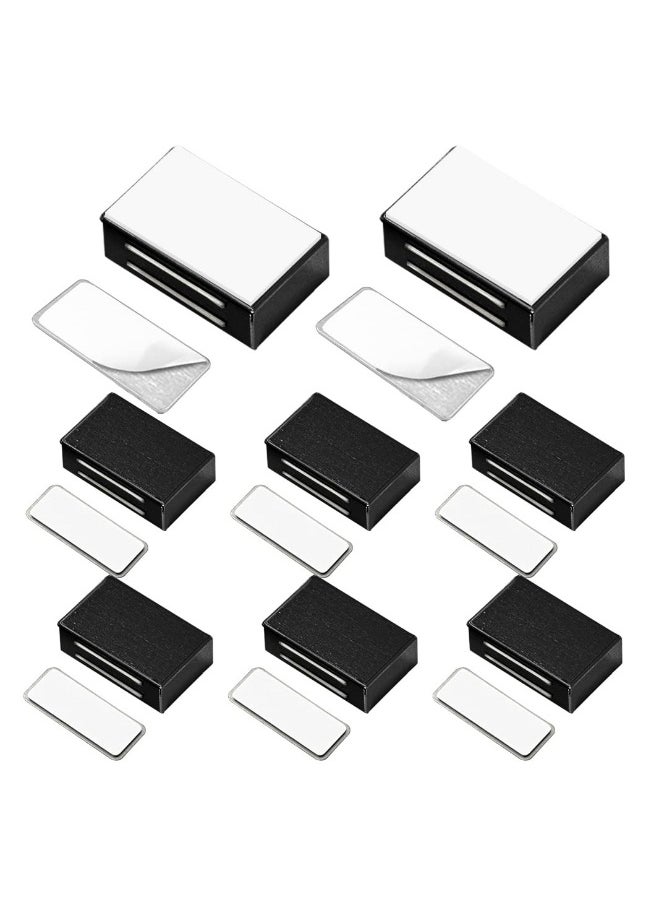Generic Cabinet Magnetic Catch Adhesive, 8 Pack Magnetic Door Catch Strong Cabinet Door Magnet Latch Kitchen Magnetic Latch for Cupboard Magnetic Closure Closet Door Closing for Drawer Black  - Image 1