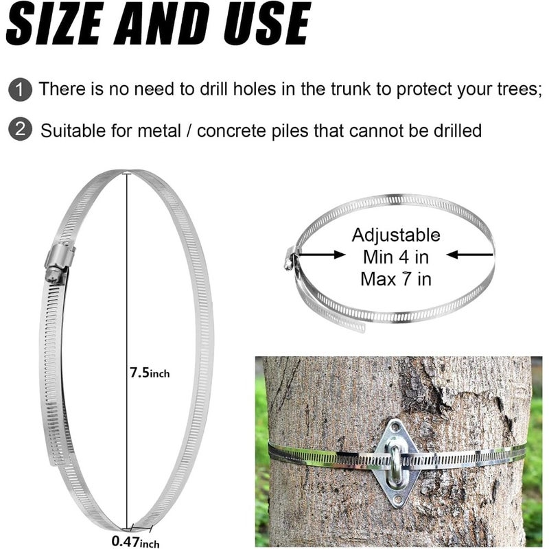 Sun Shade Sail Hardware Kit 6 inch with 4pcs 50.5ft Cable Wire Rope 304 Stainless Steel for Patio, Garden Triangle Rectangle and Square Sun Shade Sails Installation 59 pcs - Image 2