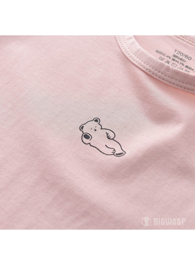 Bumblebee Kids' Short Sleeve & Shorts Pajama Set Round Neck Homewear Baby Air-conditioning Sleepwear Big Kids' Pajama Set - Image 5