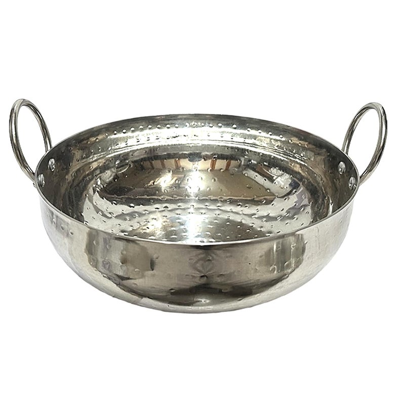 Dynore Stainless Steel Hammered Kadhai/Heavy Bottom Cookware/Kadhai/Kadhai for Kitchen/Utensils for Cooking, Deep Frying with Handle 1.5 LTR - Image 1