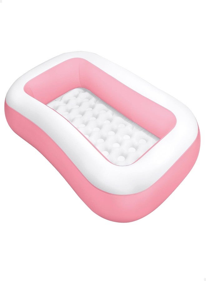 VWretails Rectangular Pink Inflatable Swimming Pool for Kids, Swimming Pool for Kids/Baby Bathing Tub for Girls & Boys Provides Pure Fun and Enjoyment with Soft Comfort and Experience (Pink) - Image 1
