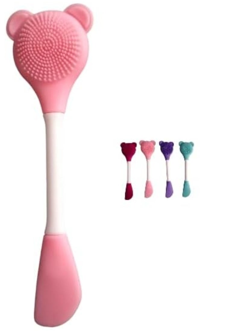 General - 2-in-1 soft silicone brush for daily facial cleansing, removing dead skin and black pimples, and applying foundation and face masks (multi-colored) - Image 1