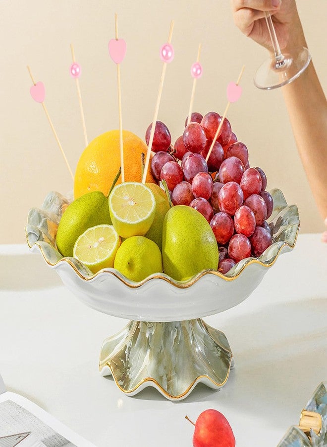 Gvhntk 200 Pcs Heart Cocktail Picks Fancy Pearl Cocktail Toothpicks 4.7 Inch Long Bamboo Cocktail Picks Pink Food Toothpicks for Appetizers Cocktail Dessert Skewers Birthday Wedding Valentines Party - Image 4