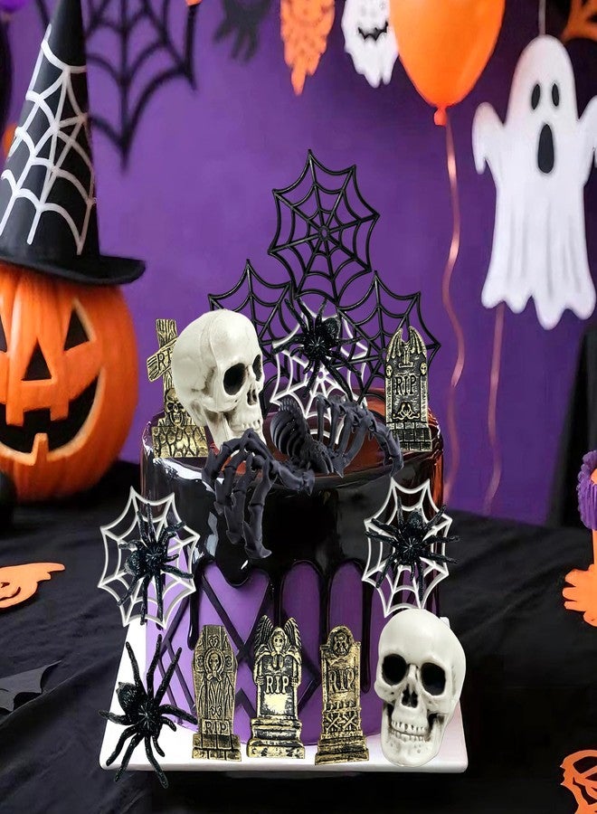Tyotrbs Halloween Cake Toppers Tombstone Moon Cake Topper Pumpkin Skull Head Eyeballs Skeleton Hands Cake Decorations For Trick-or-Treat Halloween Party Supplies (19) - Image 4