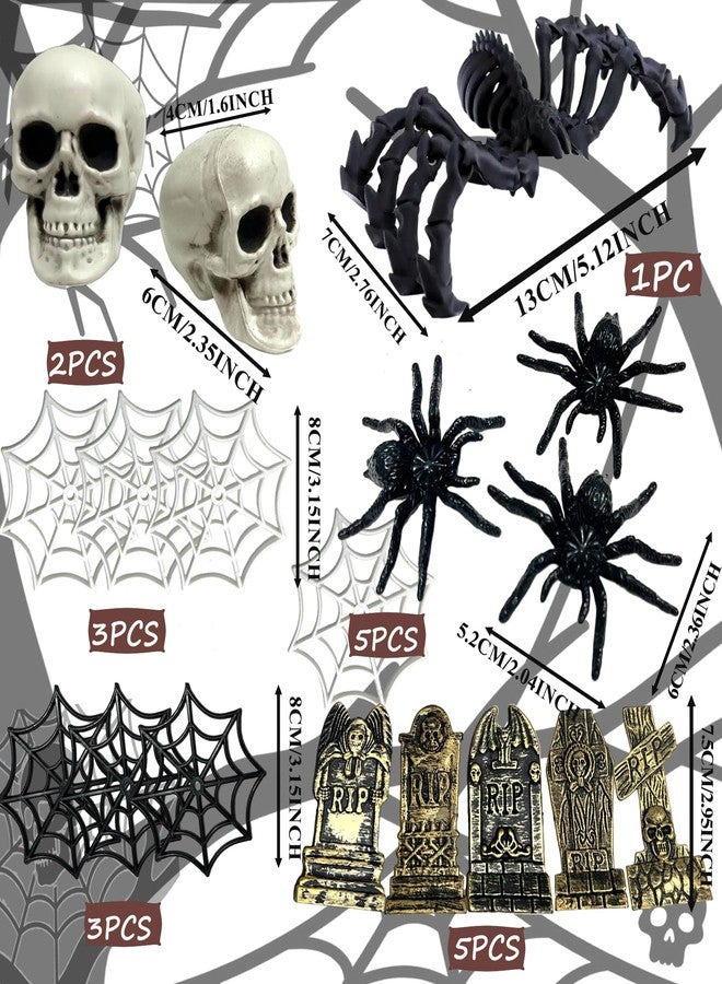 Tyotrbs Halloween Cake Toppers Tombstone Moon Cake Topper Pumpkin Skull Head Eyeballs Skeleton Hands Cake Decorations For Trick-or-Treat Halloween Party Supplies (19) - Image 3