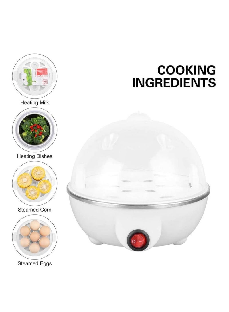 Household Electric Fast Eggs Boiler, Multifunctional Tool Mini Egg Steamer Poacher for Kitchen (White, Singel Layer, 7 Slots)  - Image 5