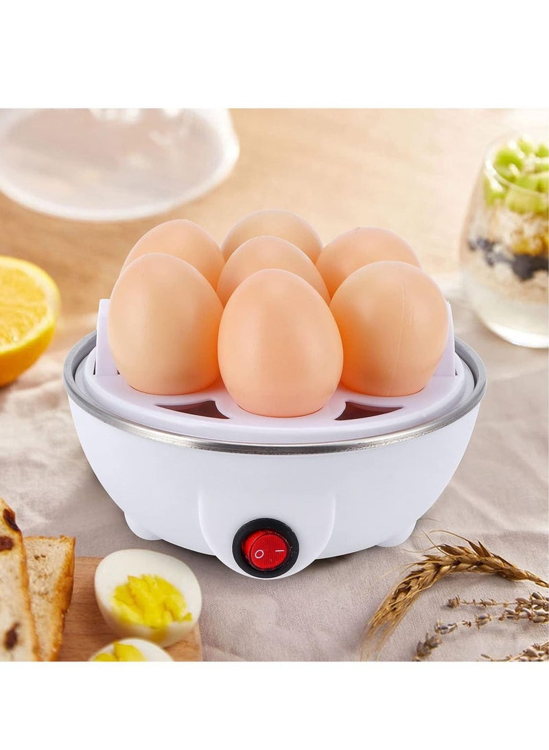 Household Electric Fast Eggs Boiler, Multifunctional Tool Mini Egg Steamer Poacher for Kitchen (White, Singel Layer, 7 Slots)  - Image 3
