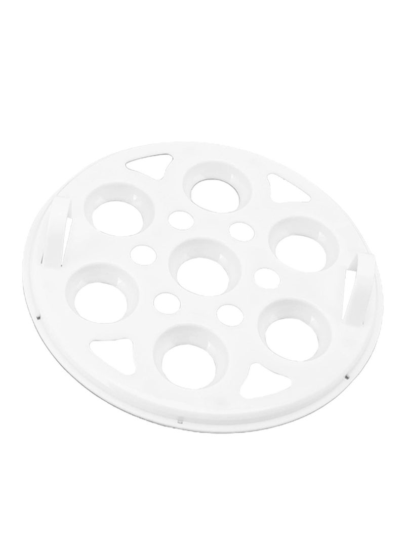 Household Electric Fast Eggs Boiler, Multifunctional Tool Mini Egg Steamer Poacher for Kitchen (White, Singel Layer, 7 Slots)  - Image 2