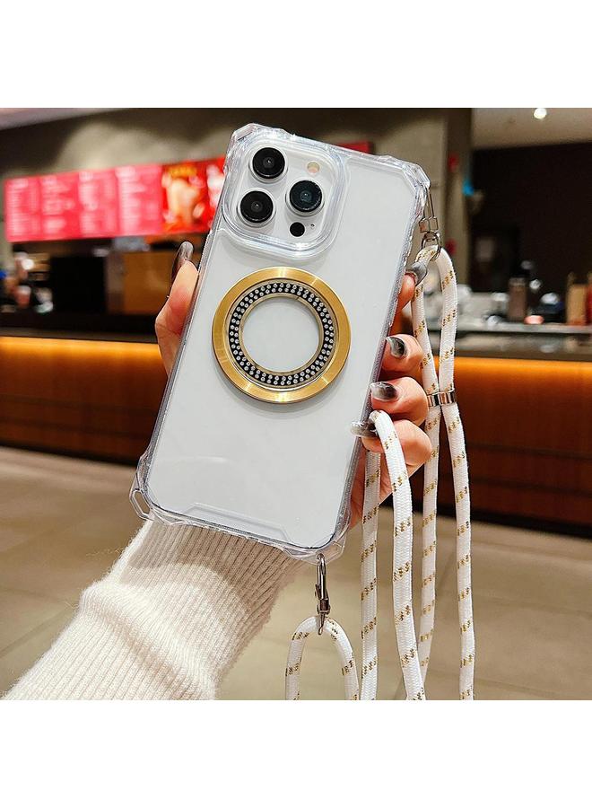 اس-توب جراب هاتف iPhone 16 Pro Max Traveler Crossbody Lanyard MagSafe TPU شفاف بأربع زوايا - Image 1