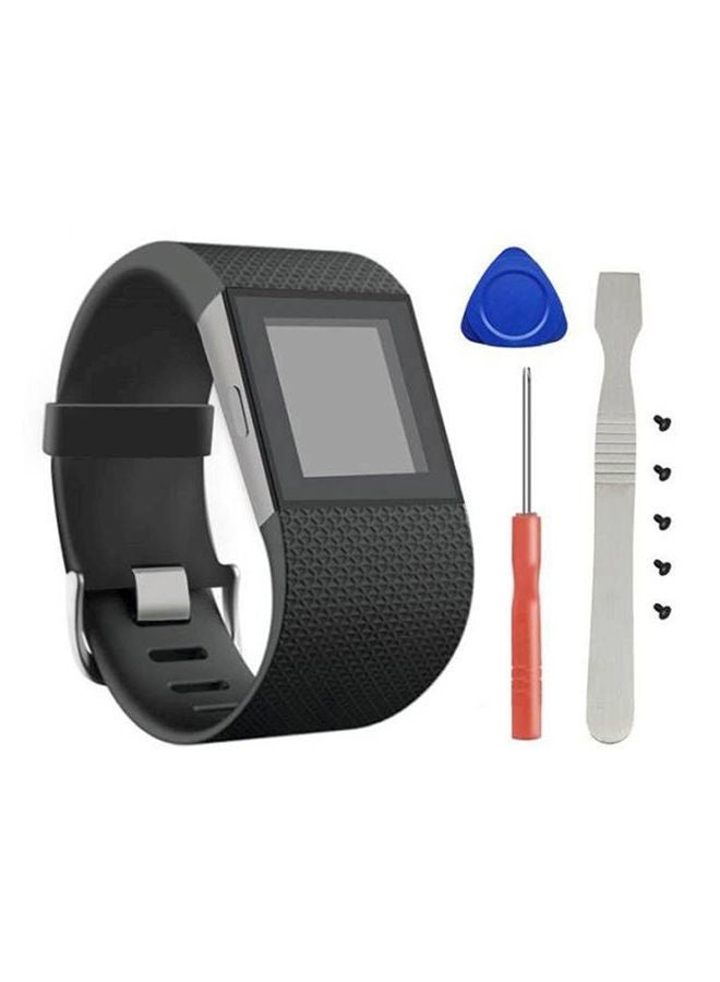 نيبمينينت سوار ساعة ذكية فاخر من السيليكون لساعة فيتبيت سيرج، لون أسود - Image 3