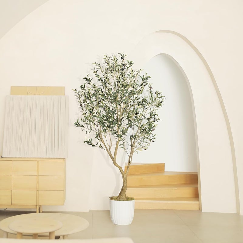 LYERSE All-round unified build Olive Tree 6ft - Olive Trees Artificial Indoor with Large Olive Branches and Lifelike Fruits - Faux Olive Tree for Modern Home Office House Living Room Decor Shop & home all-space compatible - Image 4