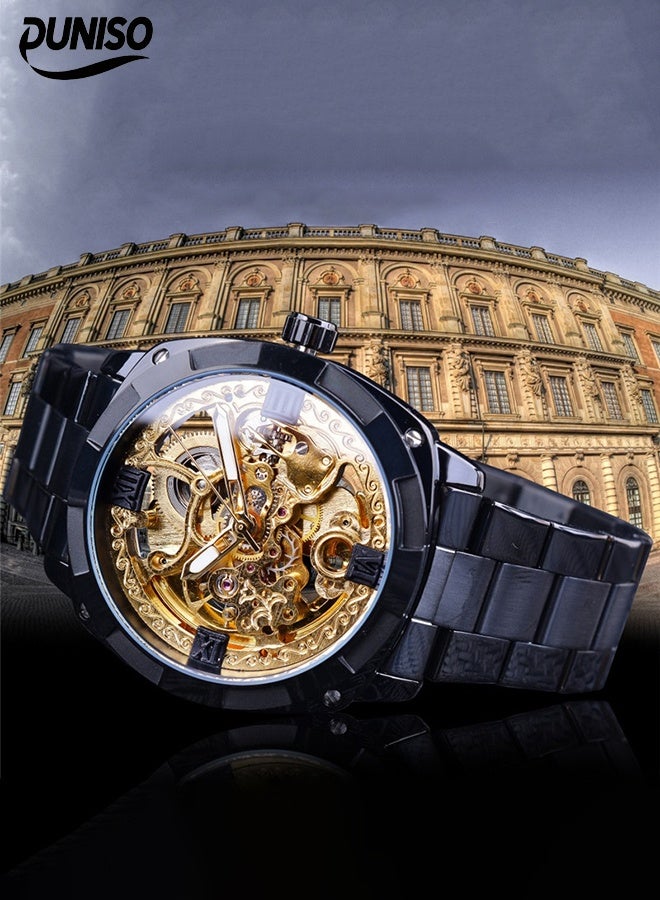 DUNISO Automatic Watch for Men，Luxury Automatic Machenical Watch,Stainless Steel Mechanical Wrist Watch,Daily Life Waterproof Design,Night Light Design，Suitable for Daily Business Meetings and Gatherings - Image 1