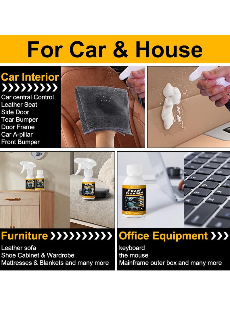 Pegciz 100ml Foam Cleaner of Car and House Interior Detailer Cleaner for Cars Cleans All Interior Car Surfaces Matt Finish Removes Stuck on Dirt Dust Multipurpose Foam Cleaner Spray - Image 3