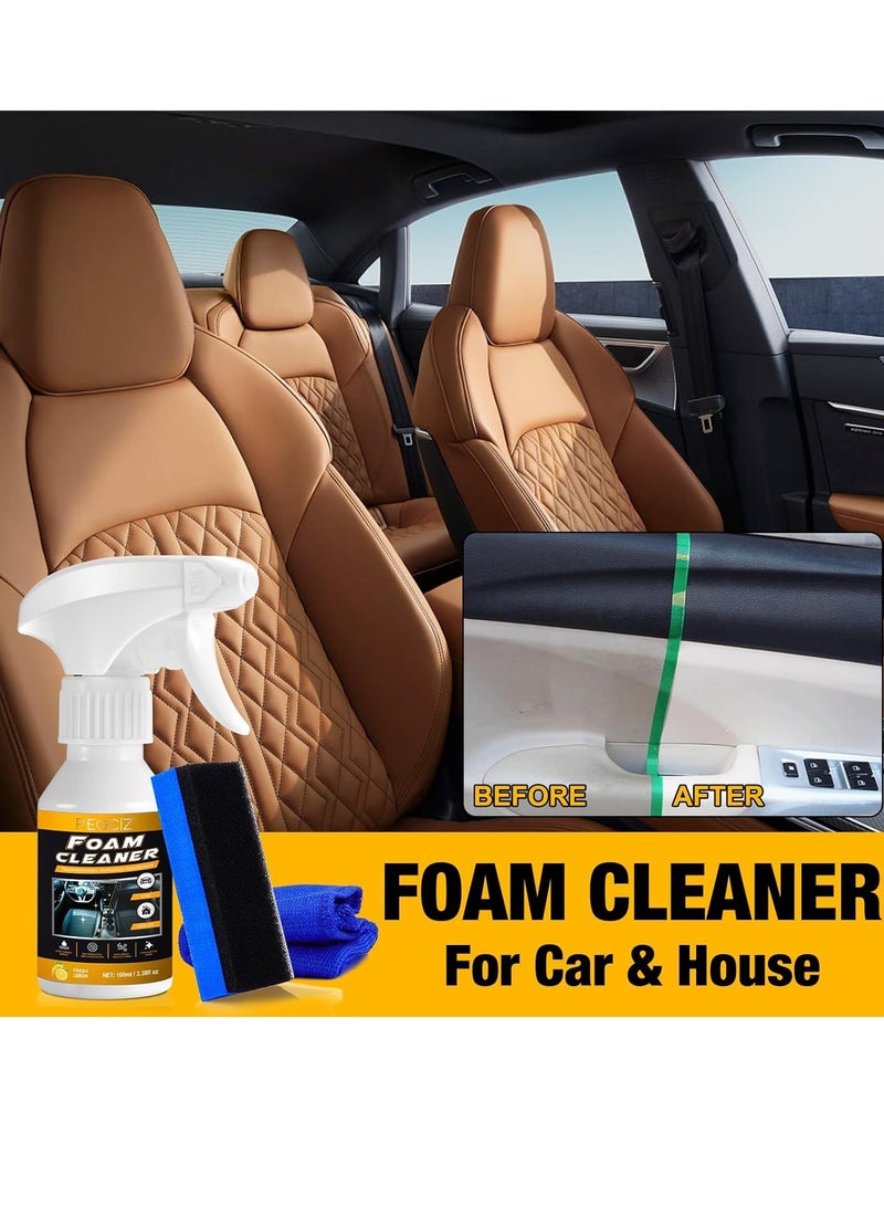 Pegciz 100ml Foam Cleaner of Car and House Interior Detailer Cleaner for Cars Cleans All Interior Car Surfaces Matt Finish Removes Stuck on Dirt Dust Multipurpose Foam Cleaner Spray - Image 5