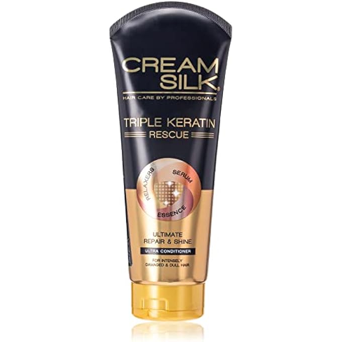 Cream Silk TRIPLE KERATIN RESCUE ULTIMATE REPAIR & SHINE CONDITIONER, 340 ML - Image 1