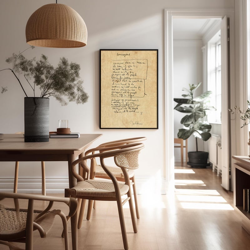 Poster Master Vintage Imagine Print - Retro Music Poster - Lyrical Draft Art - Gift for Artist, Singer - Handwritten Typography Design - Decor for Living Room, Office or Studio - 8x10 UNFRAMED Wall Art - Image 5