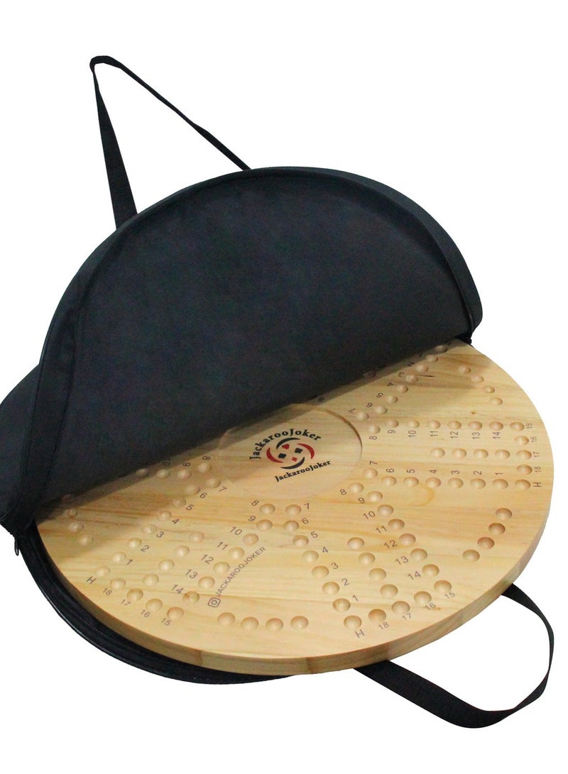 جاكارو جوكر لعبة جاكاروا ثنائية الوجه من خشب الصنوبر الصلب لـ 4 و 6 لاعبين، جانبان جاكاروا مع كرات زجاجية، بطاقات لعب وحقيبة حمل - Image 2