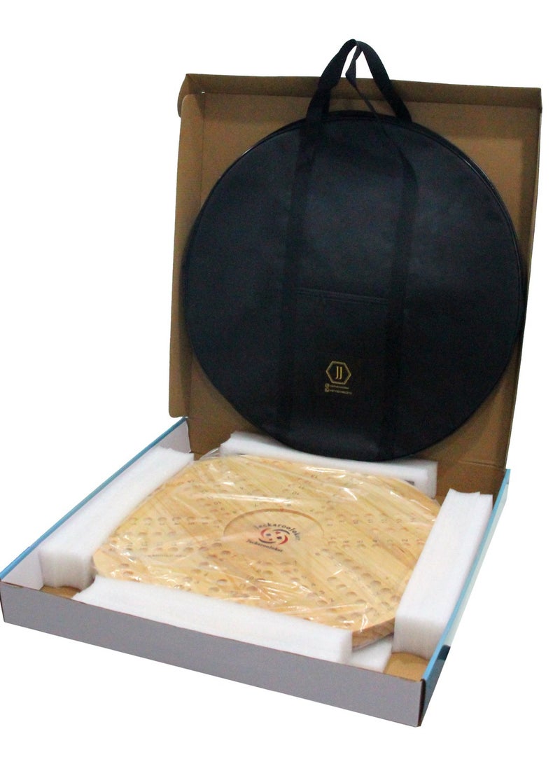 جاكارو جوكر لعبة جاكاروا ثنائية الوجه من خشب الصنوبر الصلب لـ 4 و 6 لاعبين، جانبان جاكاروا مع كرات زجاجية، بطاقات لعب وحقيبة حمل - Image 3