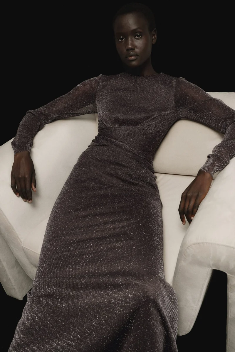 H&M Glittery mesh dress