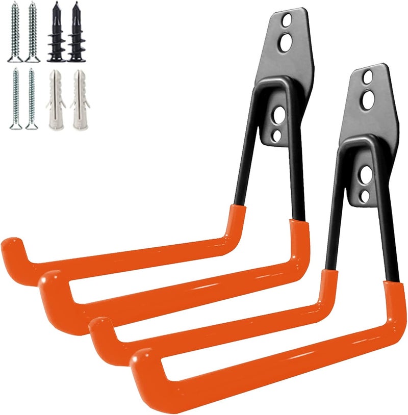 GeeWatom Garage Storage Utility Hooks，Garage Garden Tool Organizer，Steel Wall Mount Hooks, Large Garden U Hooks （2 Pack） - Image 1
